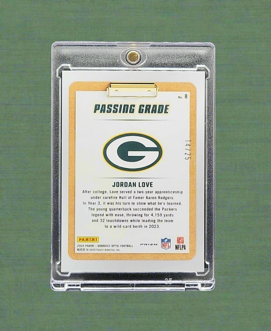 2024 Donruss Optic JORDAN LOVE Purple Stars FOTL Passing Grade Packers /25 MINT