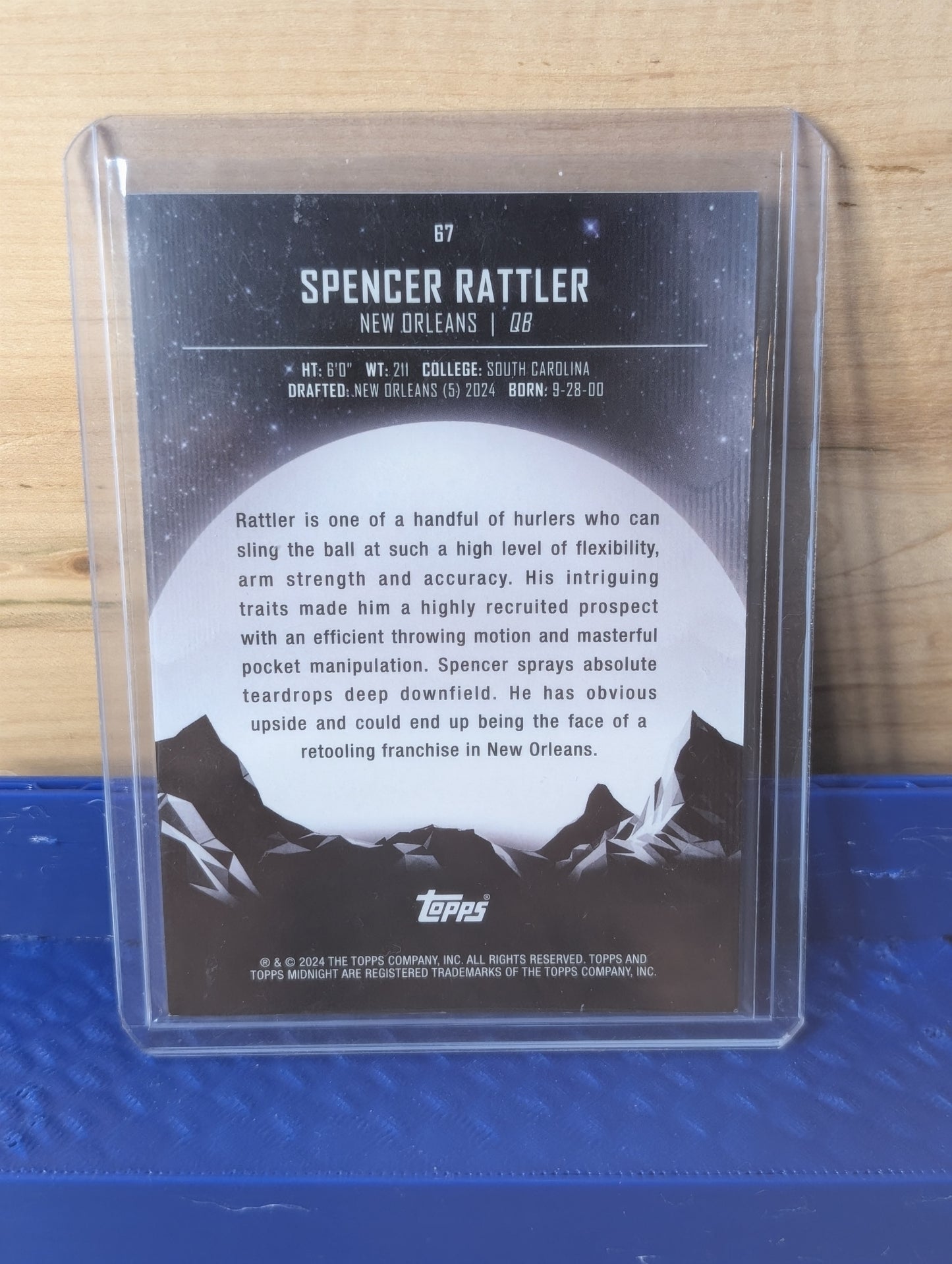 Spencer Rattler 2024 Topps Midnight Football Rookie Card Lot - Lunar Tide PSA 9 & Numbered /149 Parallel