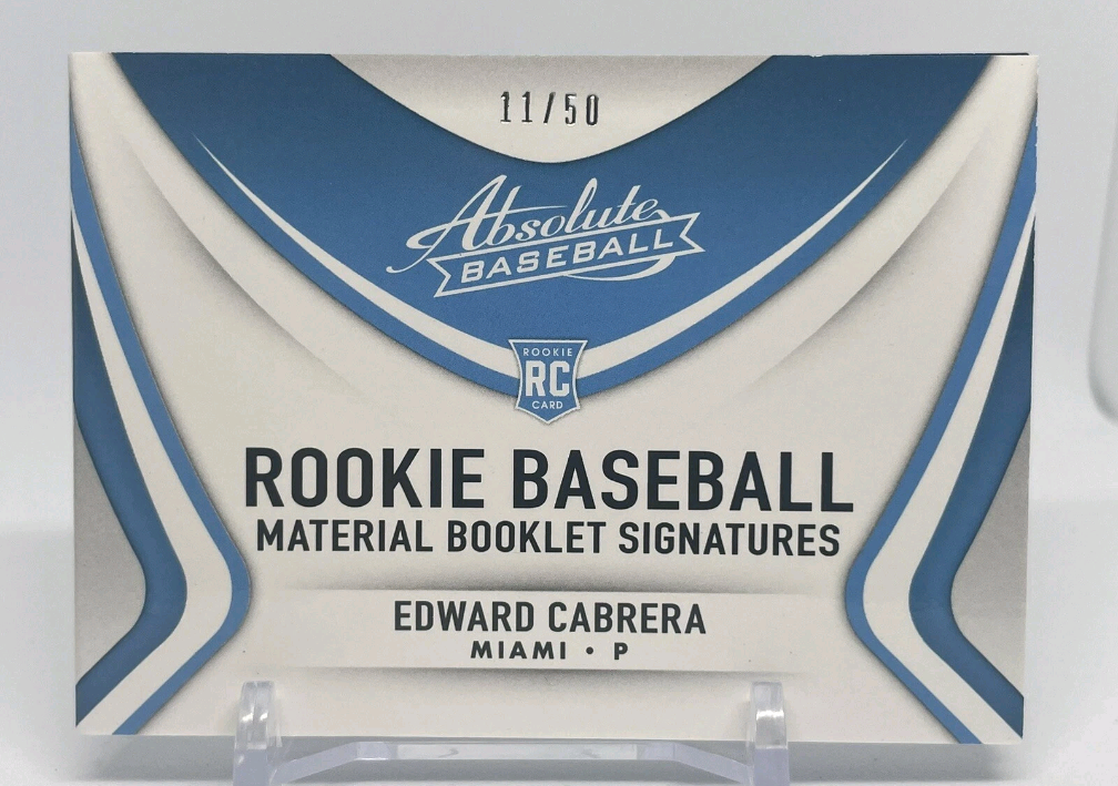 2022 Absolute Edward Cabrera 3 Color Jersey 11/50 Booklet Rookie Marlins No.720