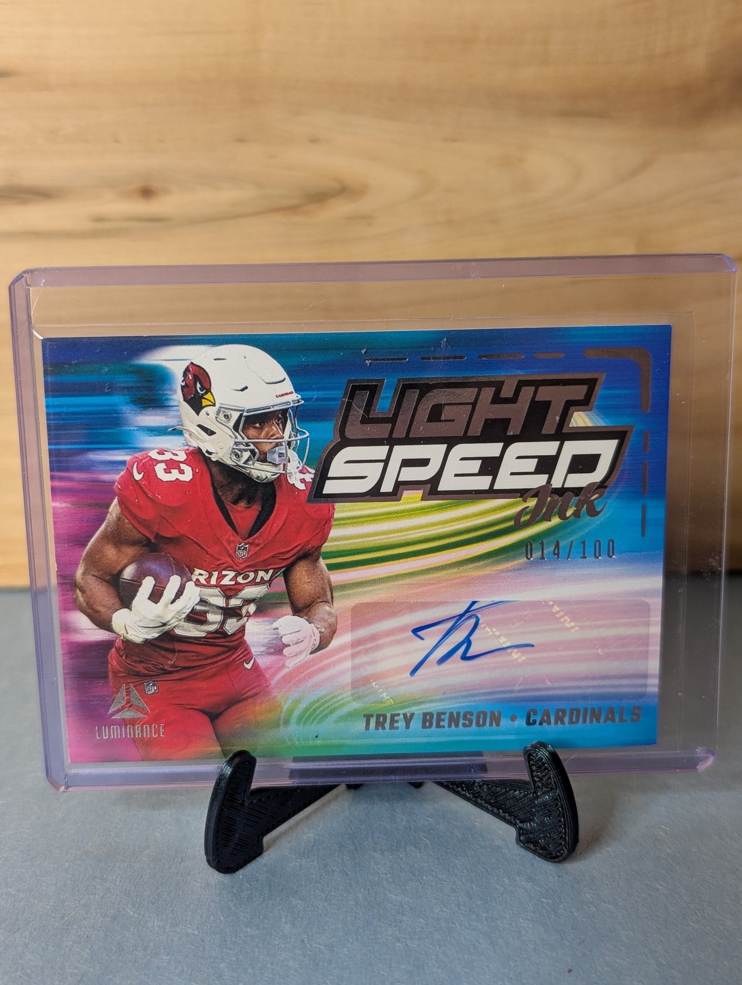 Trey Benson Auto #14/100 Light Speed Ink 2025 Panini Luminance LSI-TBE Arizona