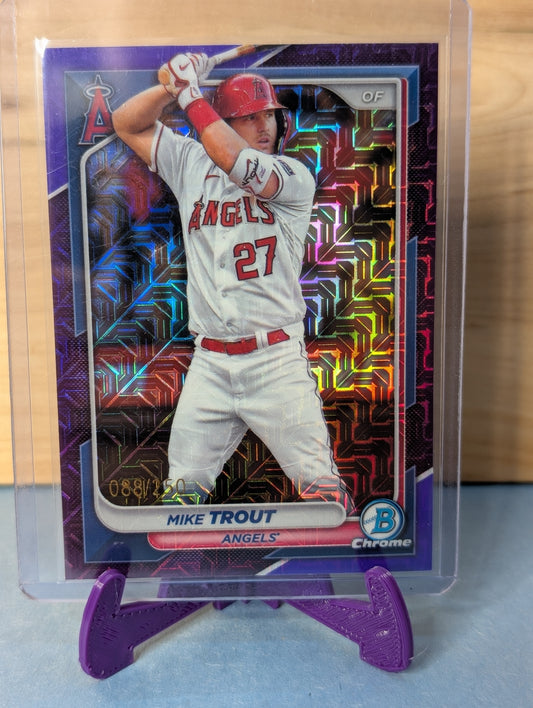 Mike Trout 2024 Bowman Chrome purple mojo refractor /250