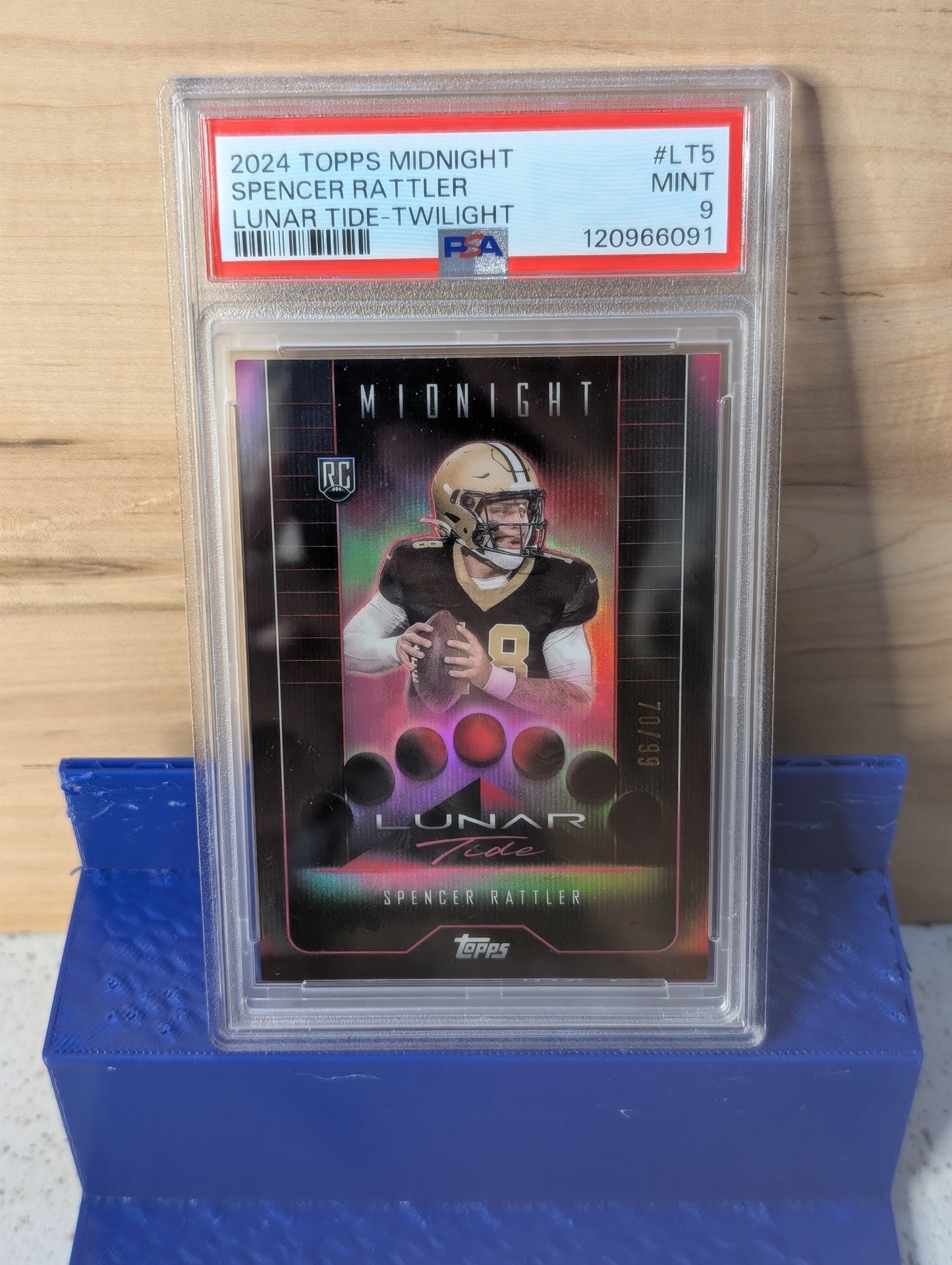 Spencer Rattler 2024 Topps Midnight Football Rookie Card Lot - Lunar Tide PSA 9 & Numbered /149 Parallel