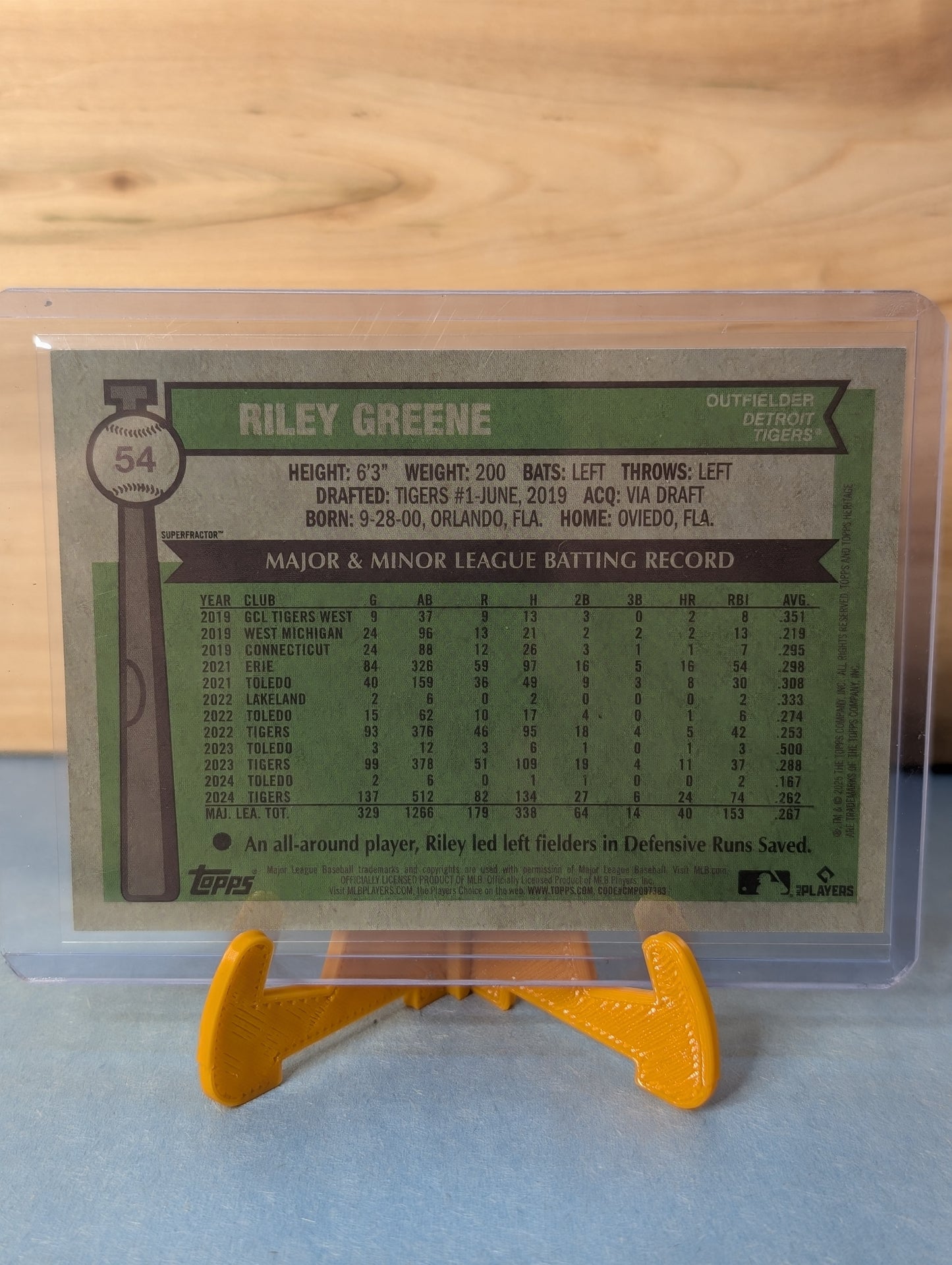 2025 Topps Heritage - Riley Greene #54 Superfractor!!! 1:1